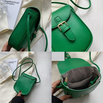 Small Synthetic Leather Colorful Crossbody Bag Shoulder Side Bag Handbag Purses