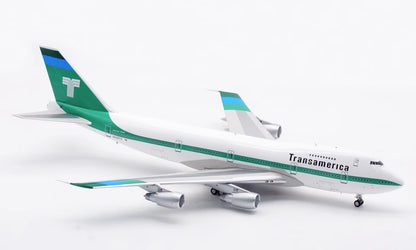 1:200 35CM InFlight Transamerica BOEING 747-200 Passenger Airplane Diecast Model