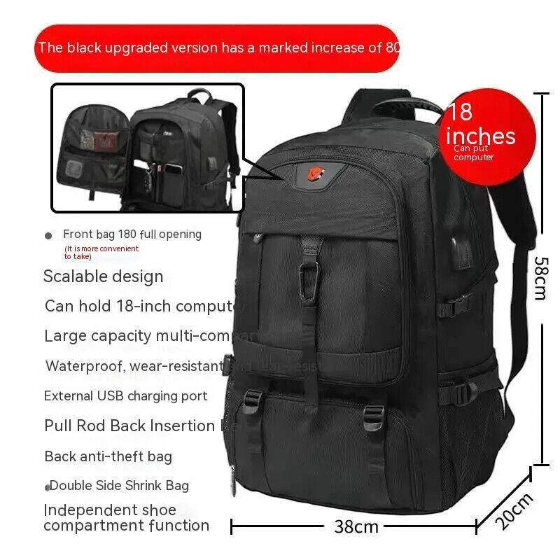 Travel Backpack Men Business Bag Outdoor Sports Backpacks Shoes Pocket