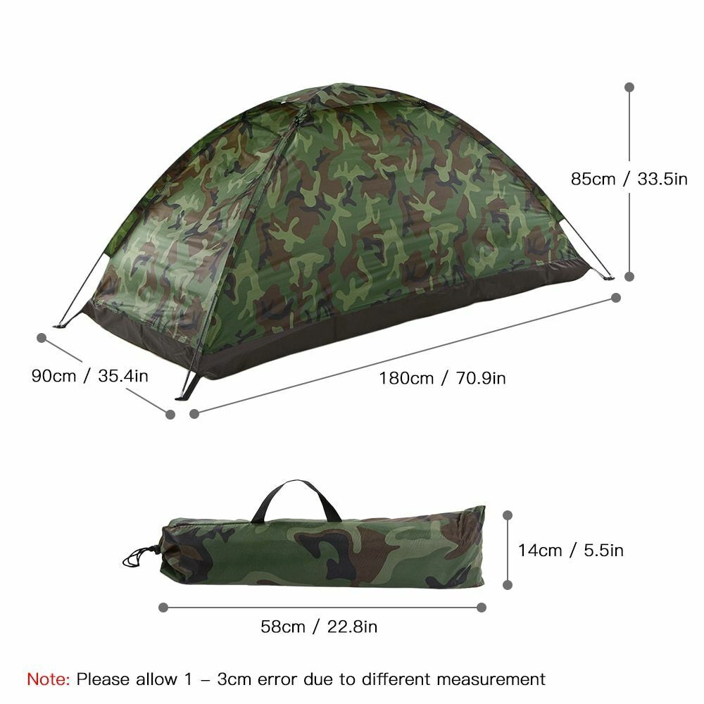 2 Person Beach Tent Ultralight Single Layer Water Resistance Camping Travel Peg