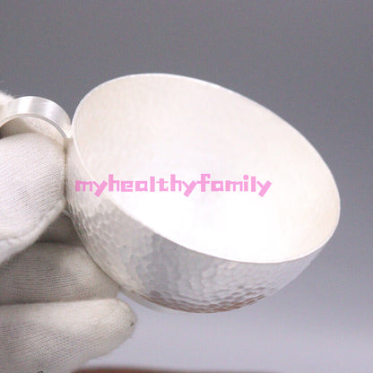 77g Fine 999 Pure Silver Tea Bowl Handmade Master Mug Tea Cup 2.56inch High 60ml