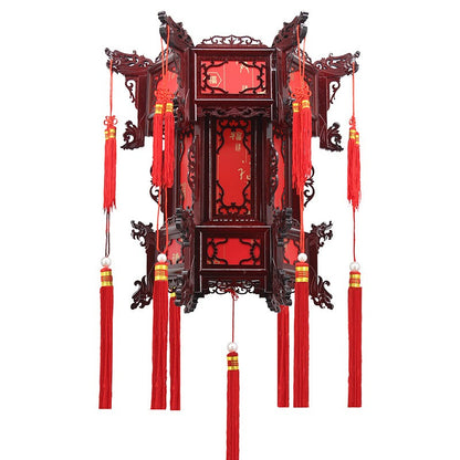 Palace Lantern Carved Wooden Chinese Lantern Balcony Red Outdoor Decoracion