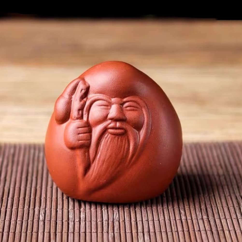 5.8cm Purple Clay Tea Pet Creative Laughing Buddha Statue Home Decor