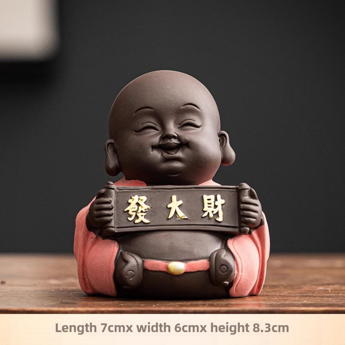Maitreya Buddha Purple Sands Tea Pet 8.3cm Table Decoration Tea Set Accessories