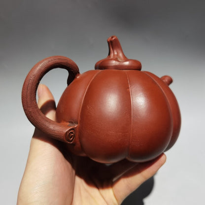 Chinese Old Yixing Clay Teapot Pumpkin Pots Purple Sand Teapot 400cc
