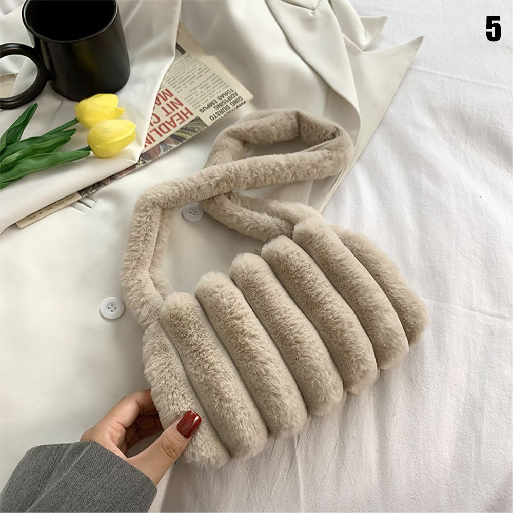1pc Women Girls Fluffy Shoulder Bag Top-handle Bag Female Autumn Winter Handbag