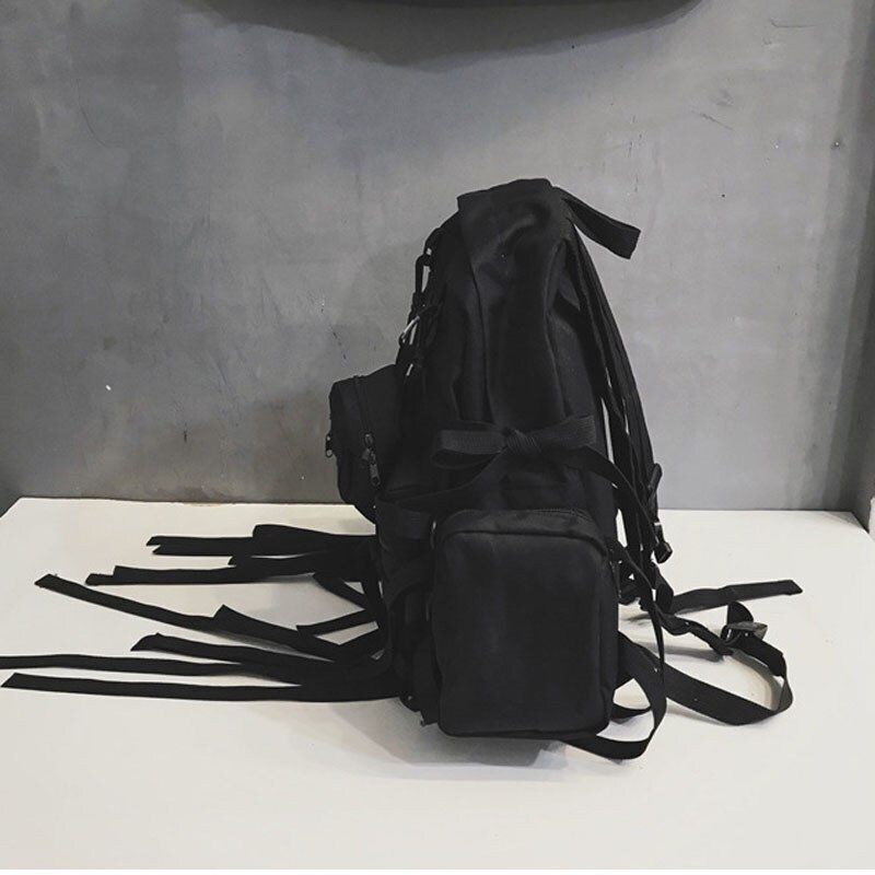 Black Backpacks Travel Bag Casual Shoulder Punk Unisex Bags 31*12*42 CM Canvas