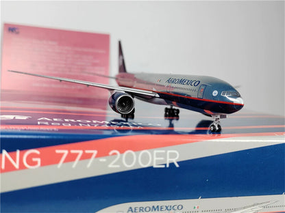 NG Model AEROMEXICO for Boeing B777-200ER N745AM Polishing 1:400 plane Pre-built