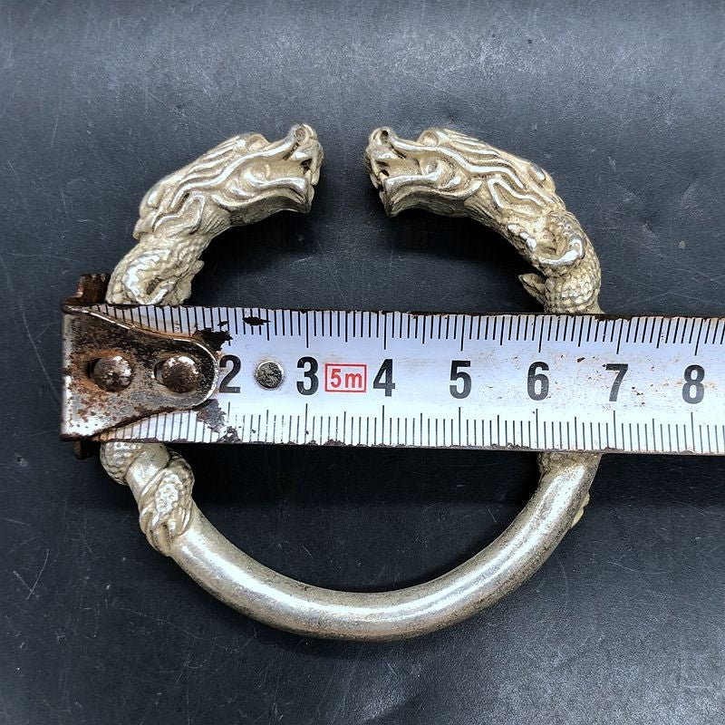 Vintage Copper Double Dragon Bracelet - Handmade Open Cuff Dragon Bangle Jewelry