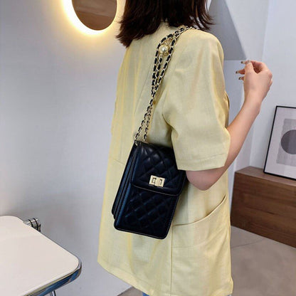 Phone Purse Diamond Chain Shoulder Bag Messenger Crossbody Purse 19*12*8CM Nylon