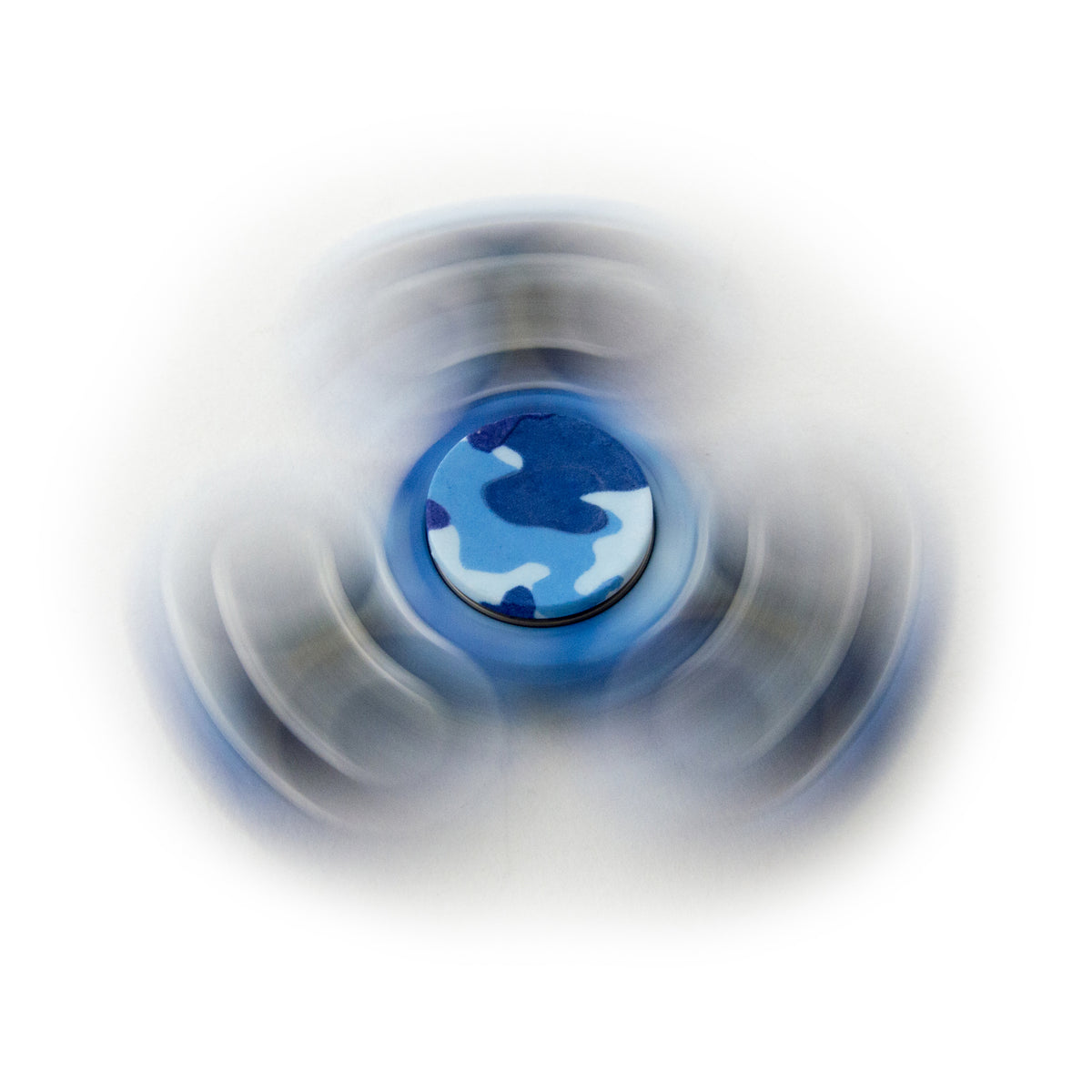 Blue Camouflauge Fidget Spinner - Tri-Spinner Sensory Toy