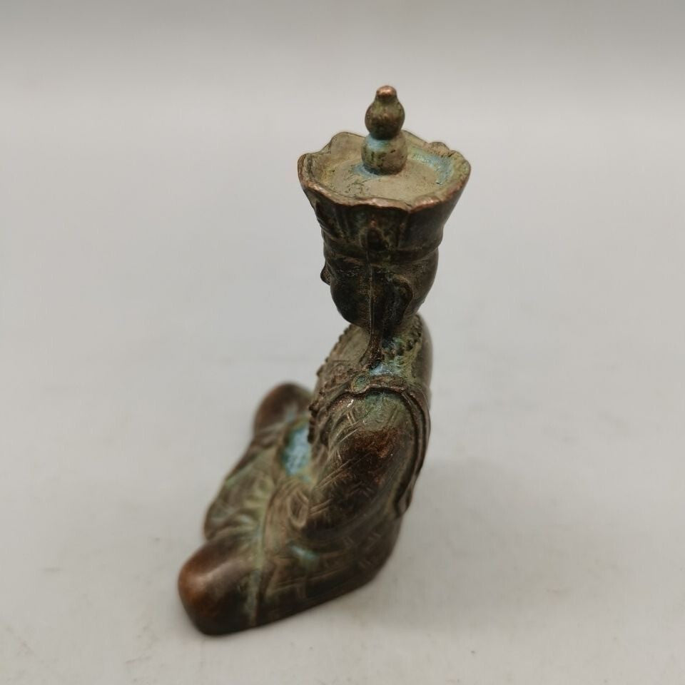 Collected Old Art Bronze Handmade Buddha Tang Monk Figure Statue Netsuke Tea Pet