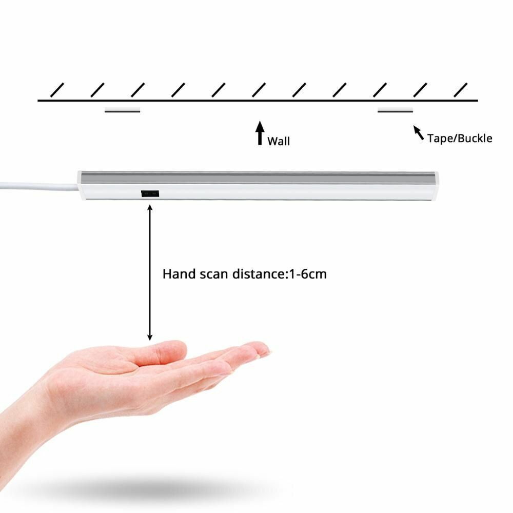 LED Strip Light 5M 10M 15M 20M Aluminum Profile Tube 12V Smart Hand Sweep Sensor