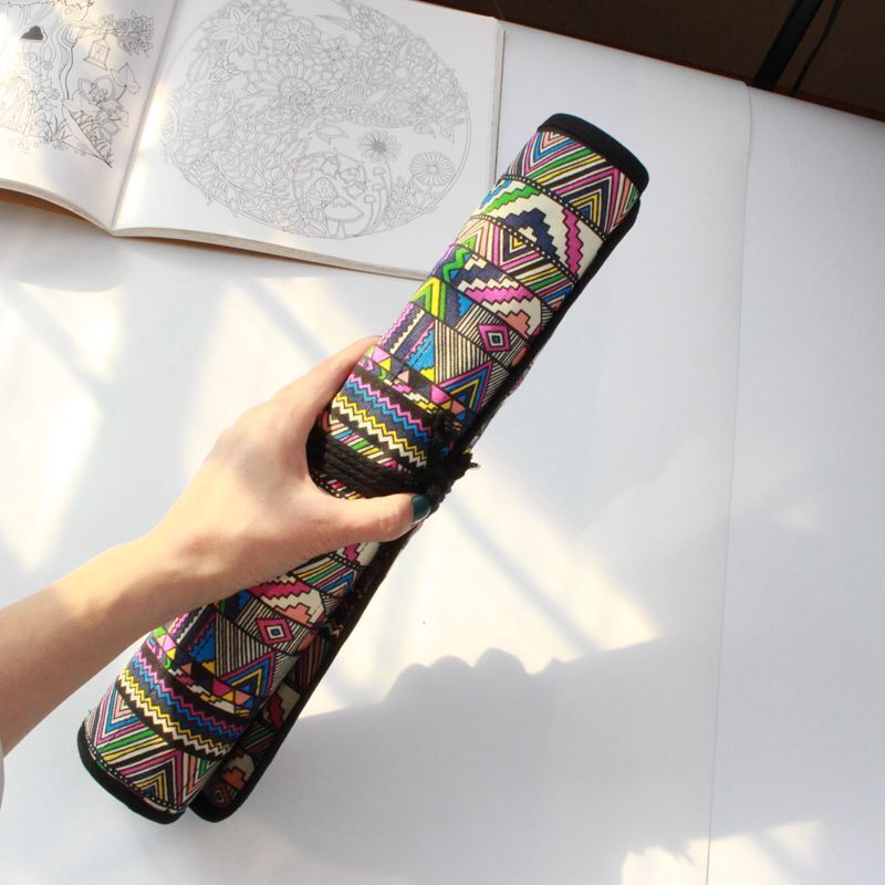 20 Pocket Art Paint Brush Case School Roll Up Pen Holder Canvas Pouch Bag