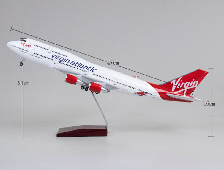 47CM 1:150 Virgin Atlantic BOEING 747-400 Airplane Landing Gears Resin Model