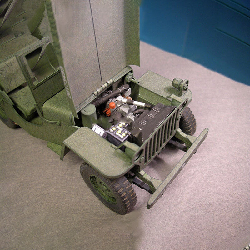 DIY Paper Model 1:25 US Army WWII SUV Jeep Vehicle 3D Miliary Puzzle Kits Gift