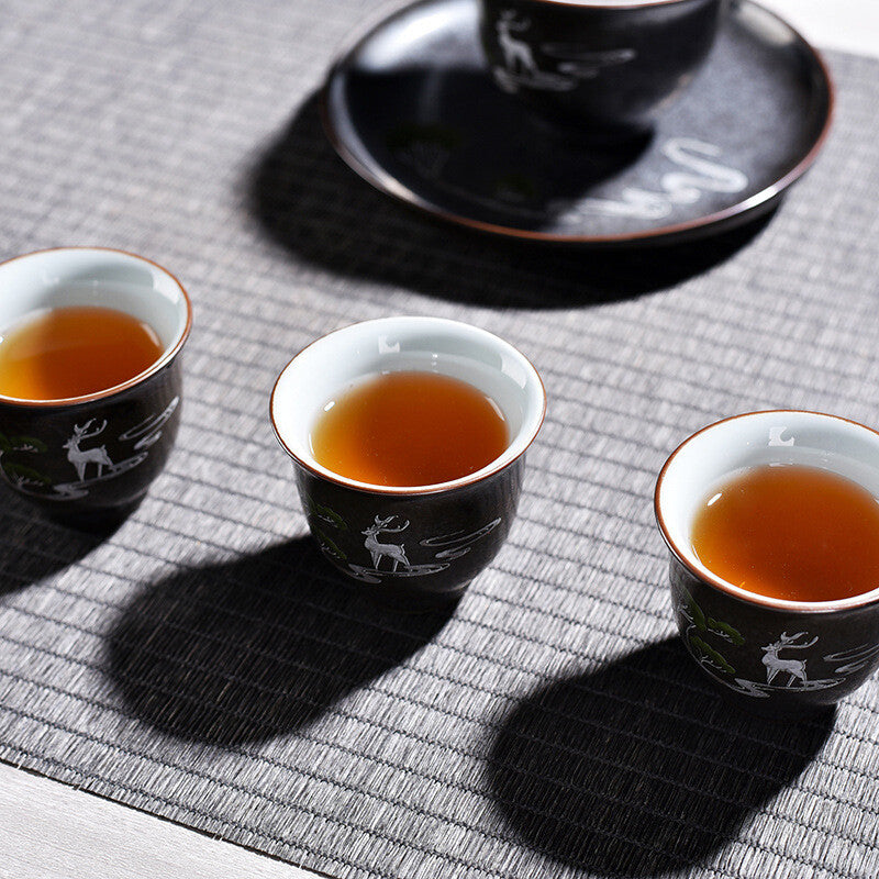 Complete Tea Set Ceramic Gaiwan Matching Tea Cup Pithcer Filter Net Holder China
