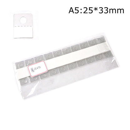 100pcs PVC Slot Hole Adhesive Hang Tags Hook Merchandise Box Bag Hangers Displa'