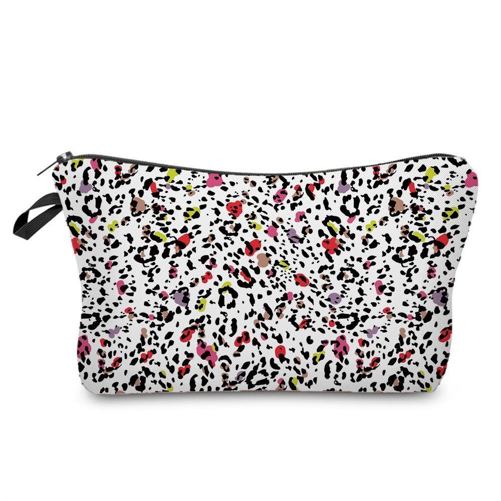 Personalized Pretty Makeup Bag Leopard Print Cosmetic Bags Multifunction Travel