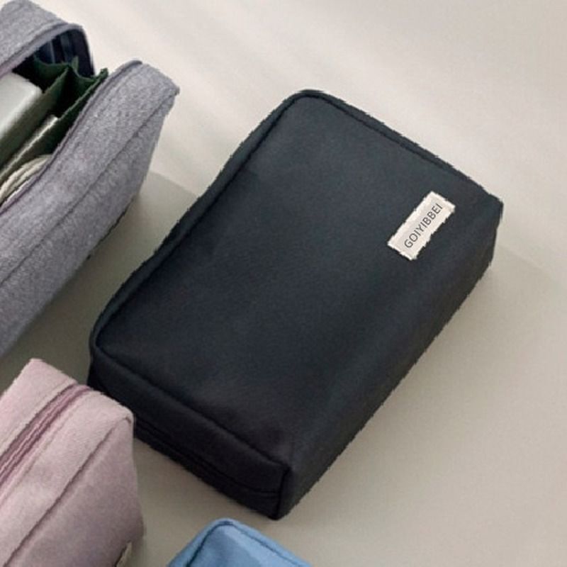 Waterproof Thick Nylon Cloth Storage Cosmetic Bag Charger USB Cable Case Travel