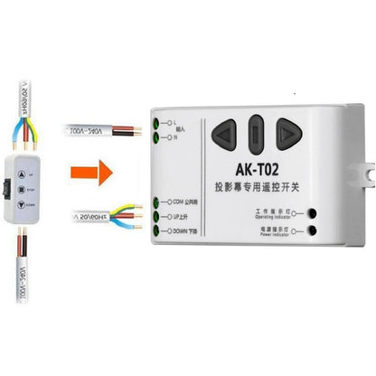 433mhz AC 85-250V Projection Screen Receiver RF Wireless Remote Control Switch t