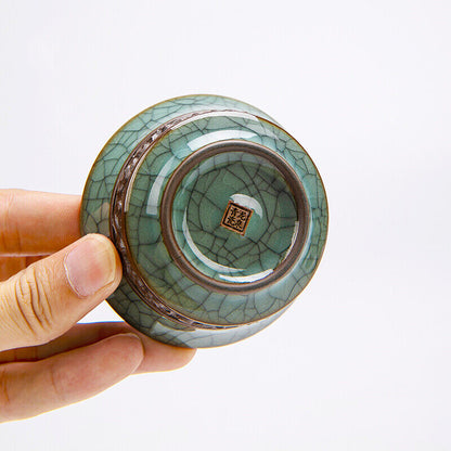 China tea cup relief master cup porcelain kungfu tea cup longquan celadon teacup