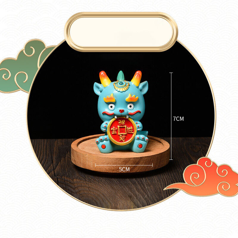 2024 Chinese Zodiac Dragon Resin Statue Year Gift Home Car Mascot Decor Ornament