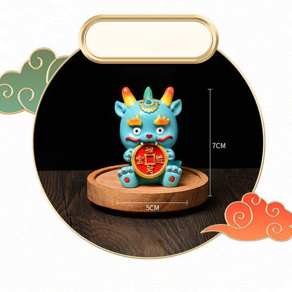 2024 Chinese Zodiac Dragon Resin Statue Year Gift Home Car Mascot Decor Ornament