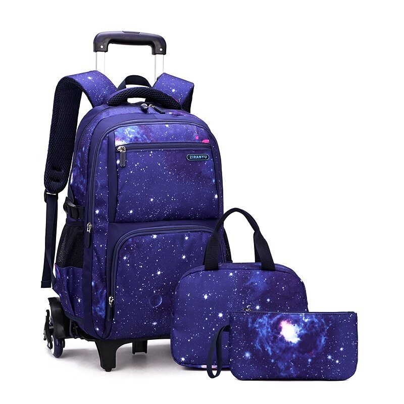 School Bag Wheels School Backpack Wheeled Bag Students Bags Boys Travel Luggage