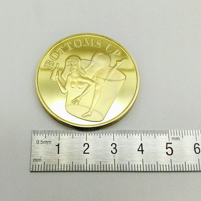 2x Sexy Heads Tails Challenge Token Coin Funny Gift for Husband Boyfriend Fiance