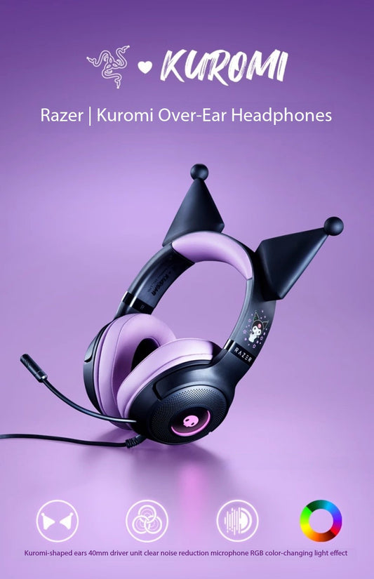 Razer x Sanrio Kuromi Wired Headset Headphone Limited Edition