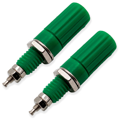 2 Pack Green 5-Way Binding Post, Insulated, Accepts Banana Plug or Spade Lug