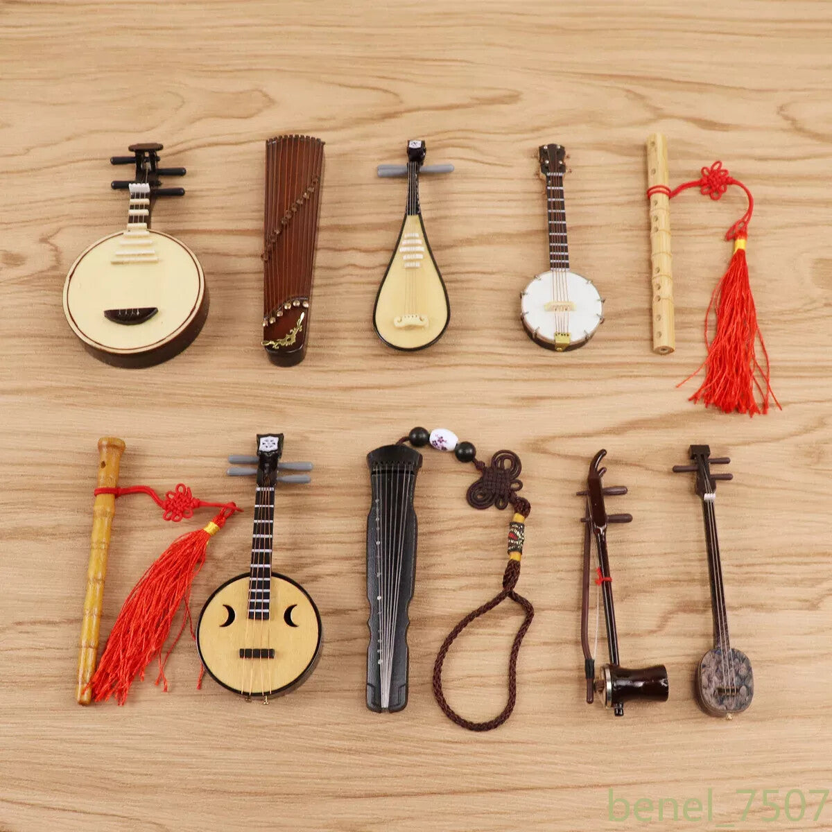 Miniature Guzheng Model Mini Musical Instrument Desktop Ornaments Chinese Gifts