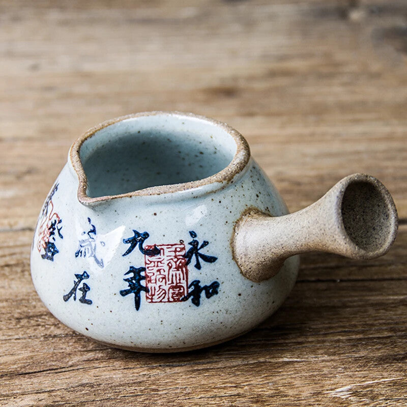 Chinese Ancient Calligraphy Pottery Fair Cup Vintage Tea Mugs Teacup Teaware