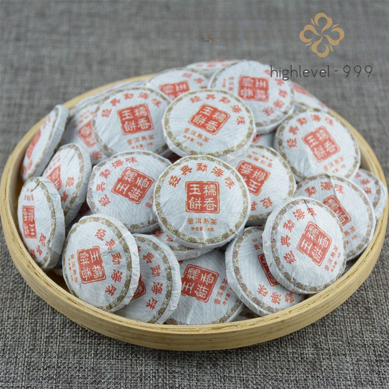 500g Dry Stored Menghai Sticky Rice Aroma Ripe Puer Tea Mini Yubing Tuocha Tea