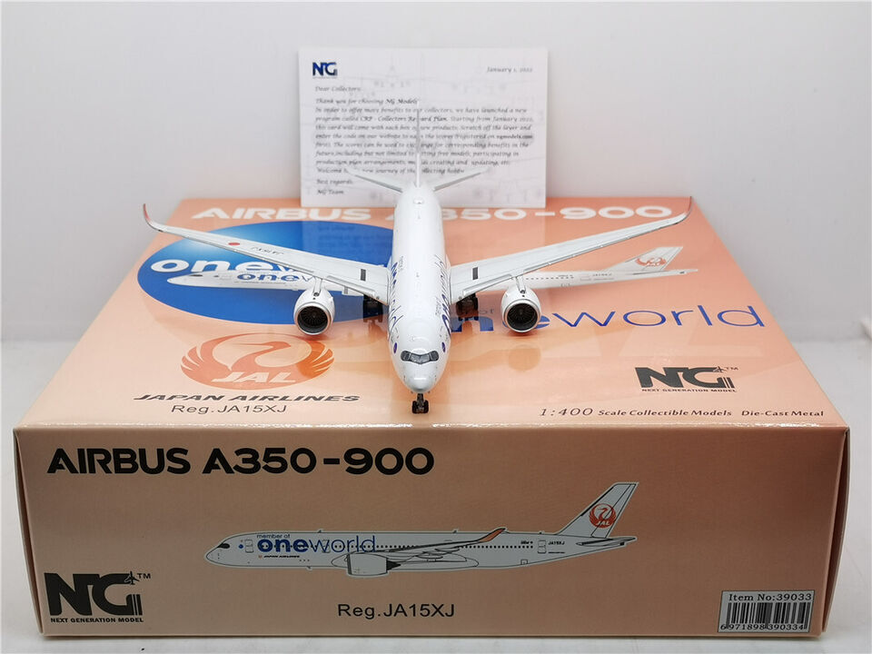 1:400 NG Model JAPAN AIRLINES Oneworld AIRBUS A350-900 Airplane Diecast Model