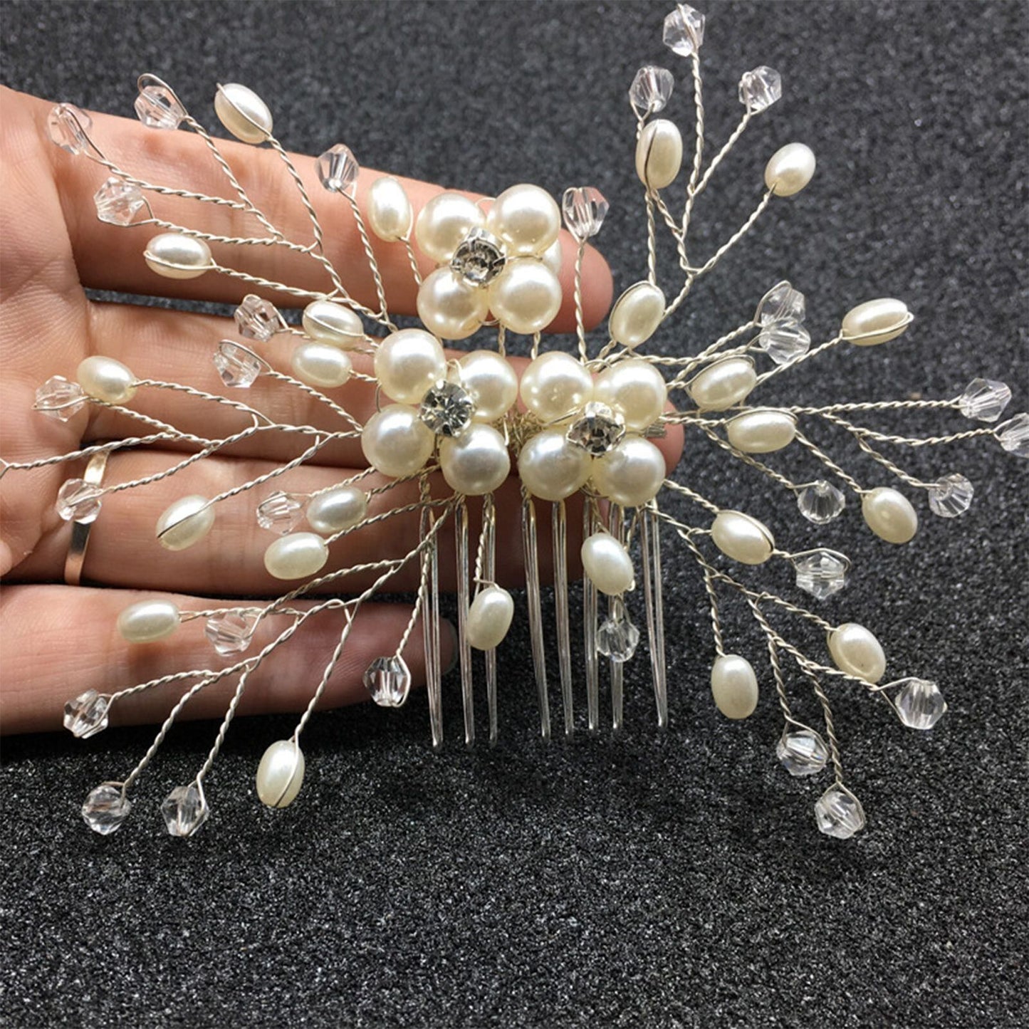 Women Hair Combs Korean Fashion Pearl Handmade Hairpins Clip DIY Styling Jewelry