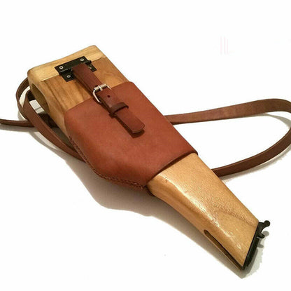 German C96 Broomhandle Mauser Holster with Diagonal Leather Shoulder Strap Stock