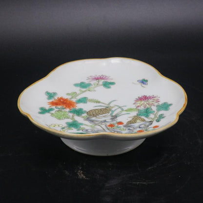 Old Chinese Qing Tongzhi porcelain Color Painted flower & bird plate