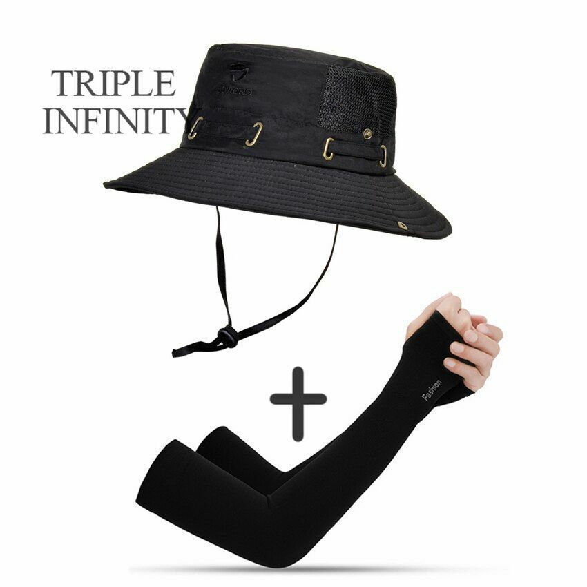 Summer Bucket Hat Mesh Breathable Outdoor Fishing Mountaineering Hiking Foldable