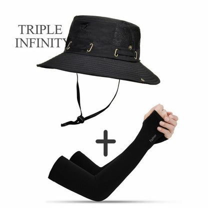Summer Bucket Hat Mesh Breathable Outdoor Fishing Mountaineering Hiking Foldable