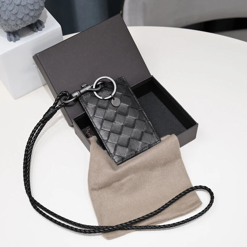 Card Holder 100% Sheepskin Bag Woven Men's Name Card Women's Employee Bags 2023