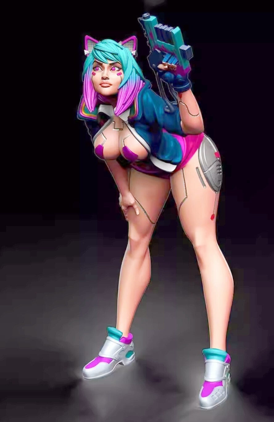 1/18 resin figure model Fantasy Girl Warrior 3D Printing unassembled unpainted