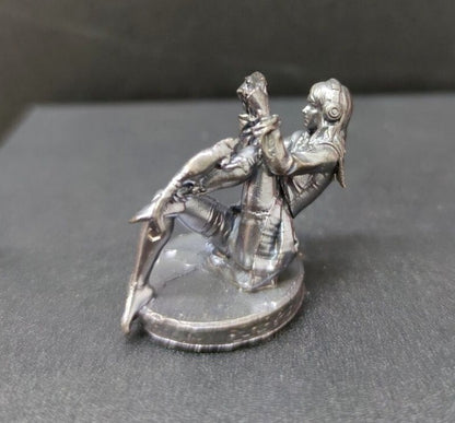 Black Brass Gaming Girl Statue Art Beauty Model Artwork Decor