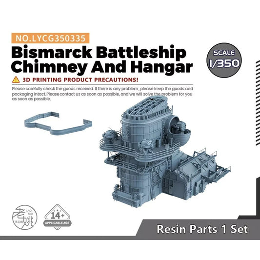 LYCG350335 1/350 Model Upgrade Parts Bismarck Battleship Chimney And Hangar