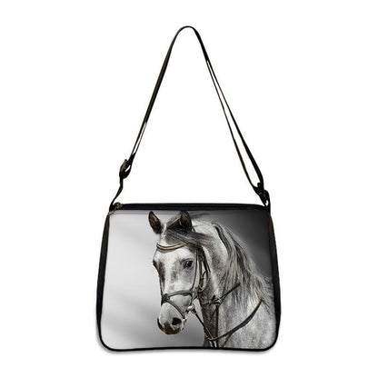 Horse Print Handbag Canvas Shoulder Bag Messenger Bags Travel Crossbody Nylon