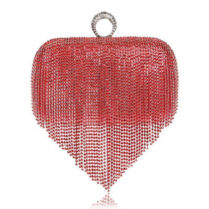 Shiny Diamonds Clutches Purse Evening Party Women Handbag Tassel Women Bag