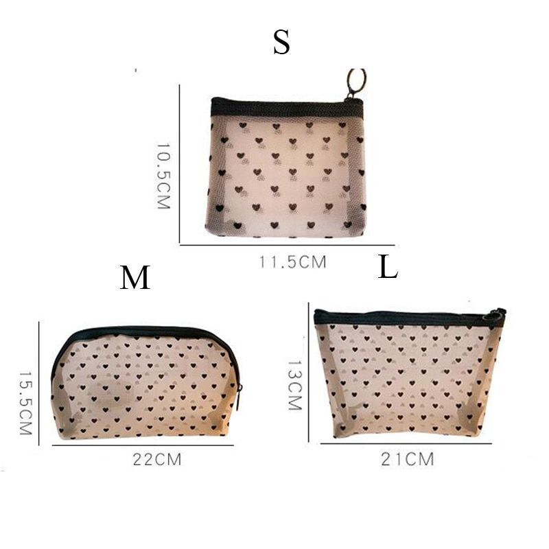 Transparent Mesh Makeup Case Organizer Storage Pouch Zipper Travel Cosmetic Bag