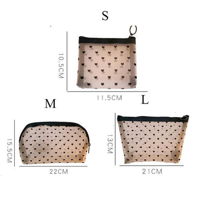 Transparent Mesh Makeup Case Organizer Storage Pouch Zipper Travel Cosmetic Bag