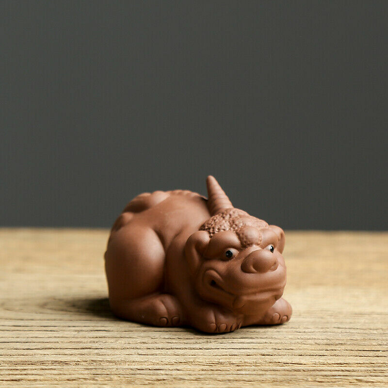 Creative Tea Pet Yixing Zisha Wealthy Mascot Purple Clay Table Decoration Small